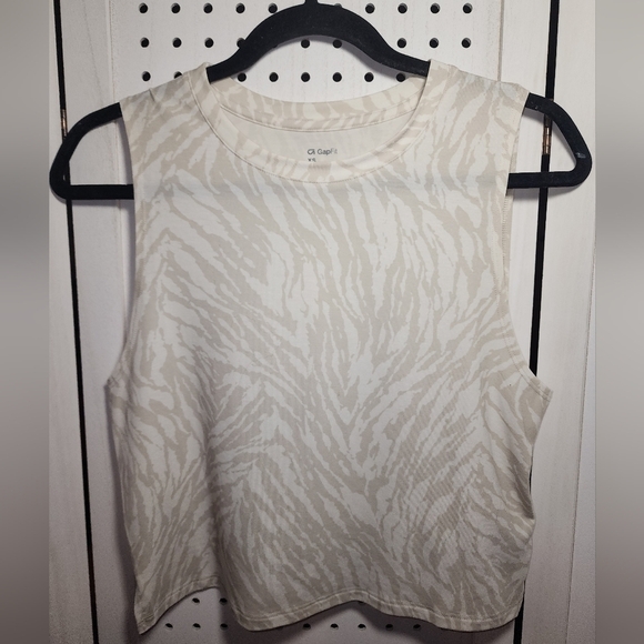 GAP XS Cropped Muscle Tank Top Cream - Picture 1 of 4